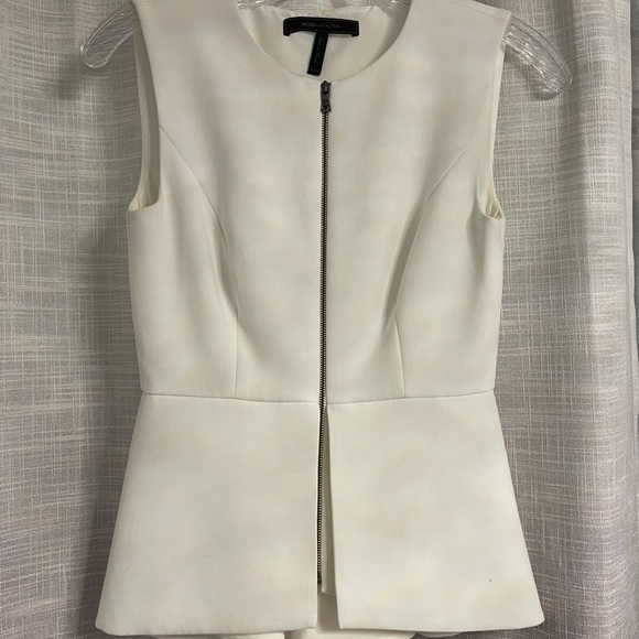 BCBGMaxazria ABRIELLE SLEEVELESS PEPLUM TOP - Picture 5 of 9